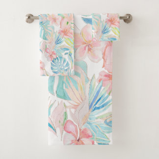Conjunto De Toalhas PixDezines Vintage Lush H2 Havaí Folhagens Florais