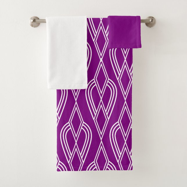 Conjunto De Toalhas Placas De Bandeja De Bath De Arte Roxa (Insitu)