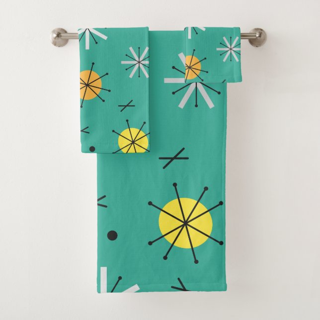 Conjunto De Toalhas Planetas atômicos estrelam turquesa (Insitu)