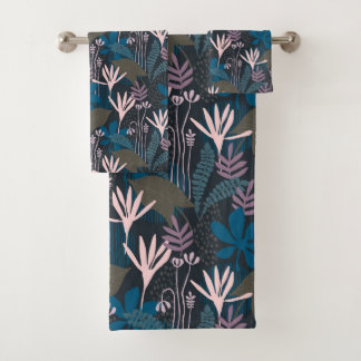 Conjunto De Toalhas Plantas De Marinho Floral Moderno Flores De Pastel