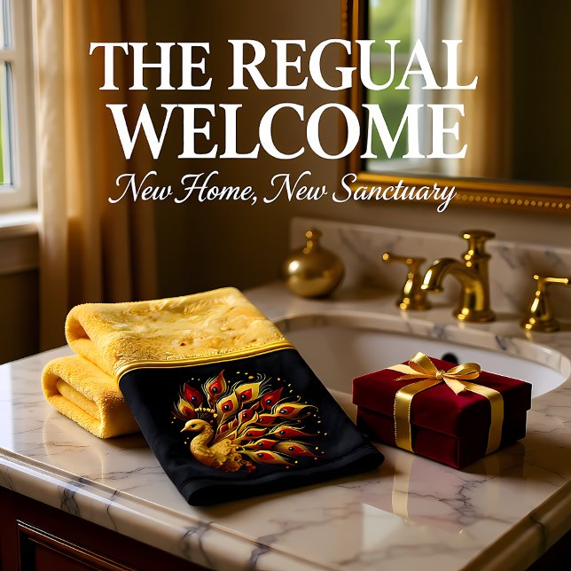 Conjunto De Toalhas Plumagem de ouros: Peacock Majestoso (Criador carregado)