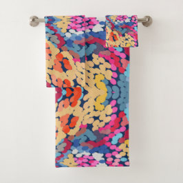 Conjunto De Toalhas Plumeria Tropical Flores Apontadas Padrão de Azule