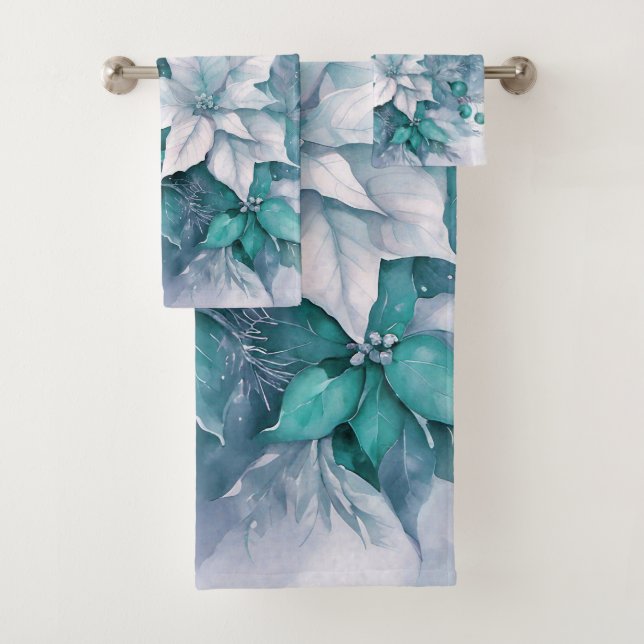 Conjunto De Toalhas Poinsétia de Natal  (Insitu)