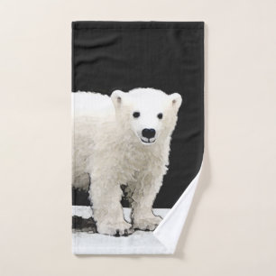 Conjunto De Toalhas Polar Bear Cub Painting - Arte Original