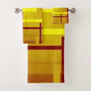 Conjunto De Toalhas Polos vermelho e amarelo