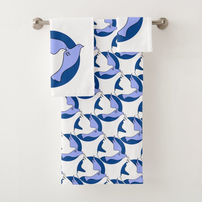 Conjunto De Toalhas Pombas de Natal (Insitu)