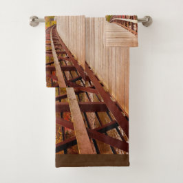 Conjunto De Toalhas Ponte rustica de madeira no país