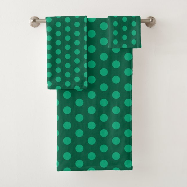 Conjunto De Toalhas Pontinhos Verde Esmeralda (Insitu)