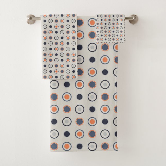 Conjunto De Toalhas pontos azuis e laranja (Insitu)