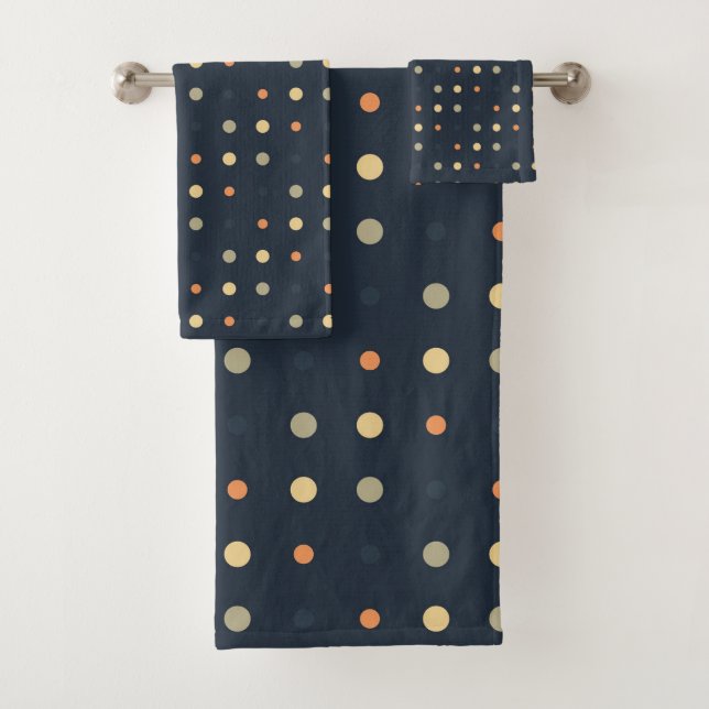 Conjunto De Toalhas pontos azuis e laranja (Insitu)