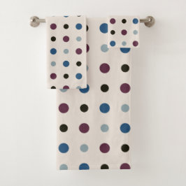 Conjunto De Toalhas Pontos azuis e magenta