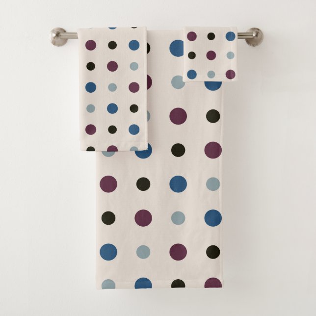 Conjunto De Toalhas Pontos azuis e magenta (Insitu)