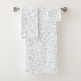 Conjunto De Toalhas Pontos de Aquarela Confete Celeste