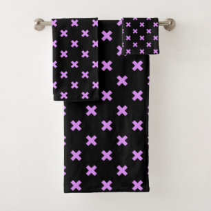 Conjunto De Toalhas Pontos de cruz em preto