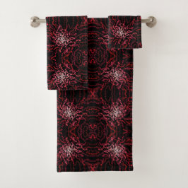 Conjunto De Toalhas Pontos de respingo abstratos de tons de rosa e ver