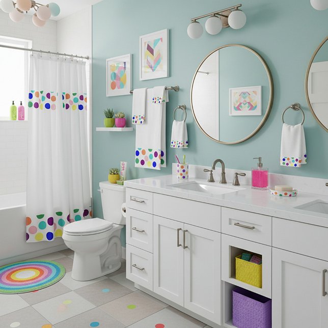 Conjunto De Toalhas Pontos de várias cores (Criador carregado)