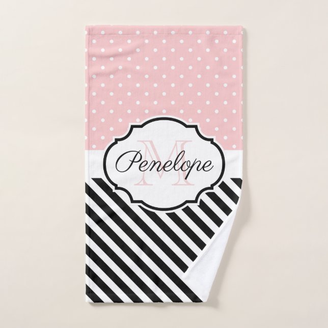 Conjunto De Toalhas Pontos e faixas de corte (Toalha de mão)