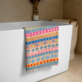 Conjunto De Toalhas Pontos e Listras Multi Pastel