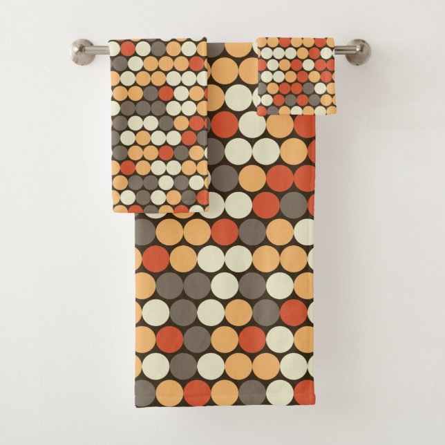 Conjunto De Toalhas Pontos laranja (Insitu)