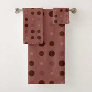 Conjunto De Toalhas Pontos Rosados Vermelhos