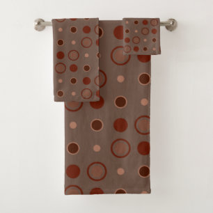 Conjunto De Toalhas Pontos vermelhos, castanhos e ferrugem
