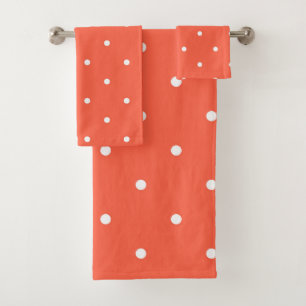 Conjunto De Toalhas pontos vermelhos e brancos do tomate
