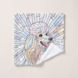 Conjunto De Toalhas Poodle - arte mosaica pastel