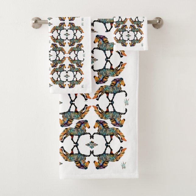 Conjunto De Toalhas Pop Art Islandês Horse  (Insitu)