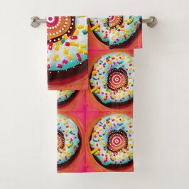Conjunto De Toalhas Pop Art Rosquinha