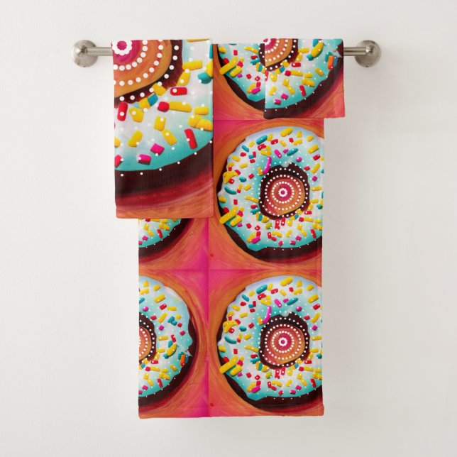 Conjunto De Toalhas Pop Art Rosquinha (Insitu)