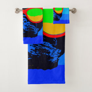 Conjunto De Toalhas Pop de Arte Colorida Buldogue Francês