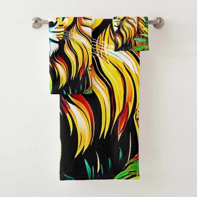 Conjunto De Toalhas Pop de Arte do Leão Selva (Insitu)