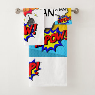 Conjunto De Toalhas Pop de Arte do Livro de Cômica