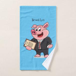 Conjunto De Toalhas Porco engraçado em desenhos animados