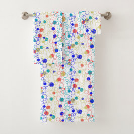 Conjunto De Toalhas Portas dos círculos do Verde limão Azul Aqua Coral