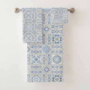 Conjunto De Toalhas Portugal Azulejo tradicional vintage