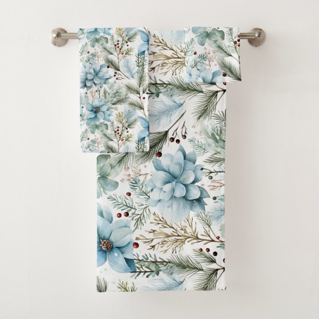 Conjunto De Toalhas Possibilidades infinitas com flores de Inverno - (Insitu)