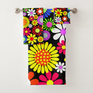 Conjunto De Toalhas Potência das flores do hippie-primavera