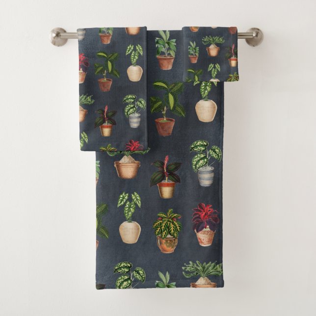 Conjunto De Toalhas Potes Terracotta de Plantas Potentes de Aquarelas  (Insitu)