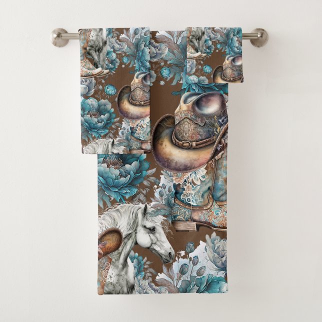 Conjunto De Toalhas Povoado de pelúcia de cavalo (Insitu)