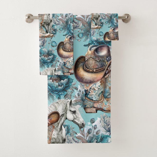 Conjunto De Toalhas Povoado de pelúcia de cavalo (Insitu)