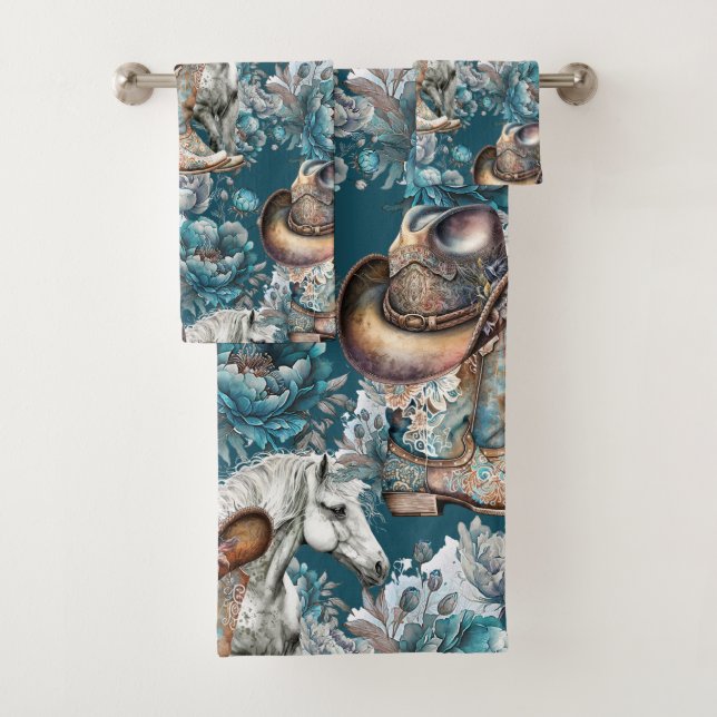 Conjunto De Toalhas Povoado de pelúcia de cavalo (Insitu)