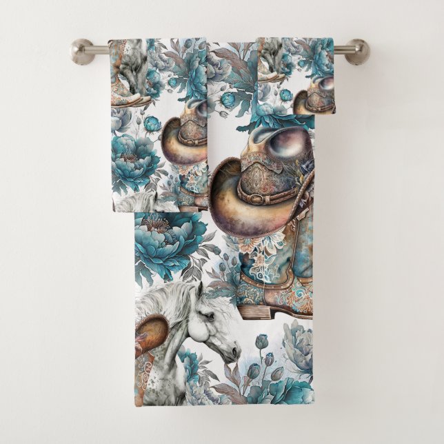 Conjunto De Toalhas Povoado de pelúcia de cavalo (Insitu)