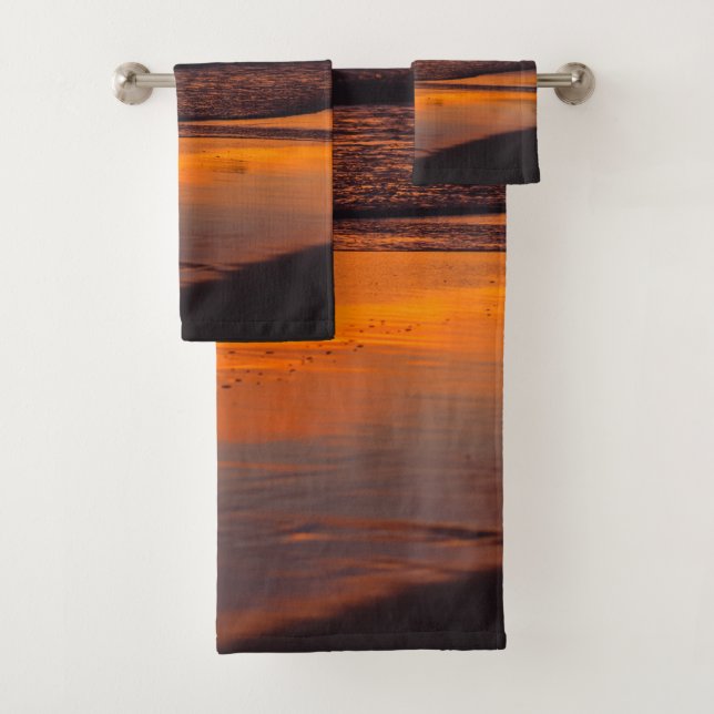 Conjunto De Toalhas Praia Sunset Orange Yellow Tropical Dusk (Insitu)