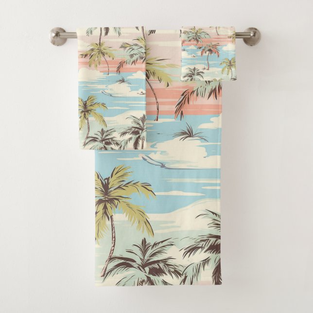Conjunto De Toalhas Praia Tropical 9 (Insitu)