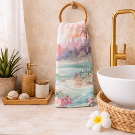 Conjunto De Toalhas Praia Tropical Rosa