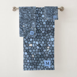 Conjunto De Toalhas Prata Azul de Vidro Estreita De Luxo