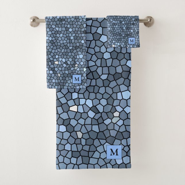 Conjunto De Toalhas Prata Azul de Vidro Estreita De Luxo (Insitu)