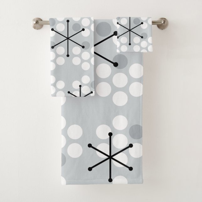 Conjunto De Toalhas Prata de pontos MCM do século médio retrô (Insitu)