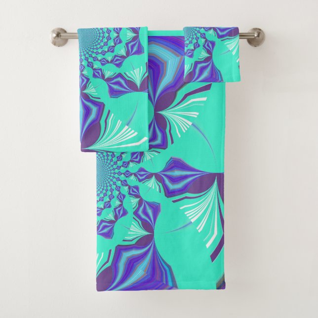 Conjunto De Toalhas Precioso ciano elegante azul (Insitu)